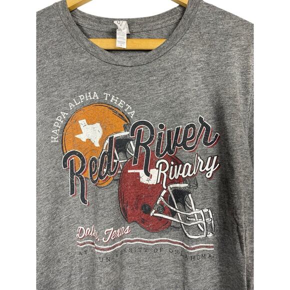 Kappa Alpha Theta T Shirt Size L Red River Rivalry OU Oklahoma Sooners vs Texas - Picture 1 of 6